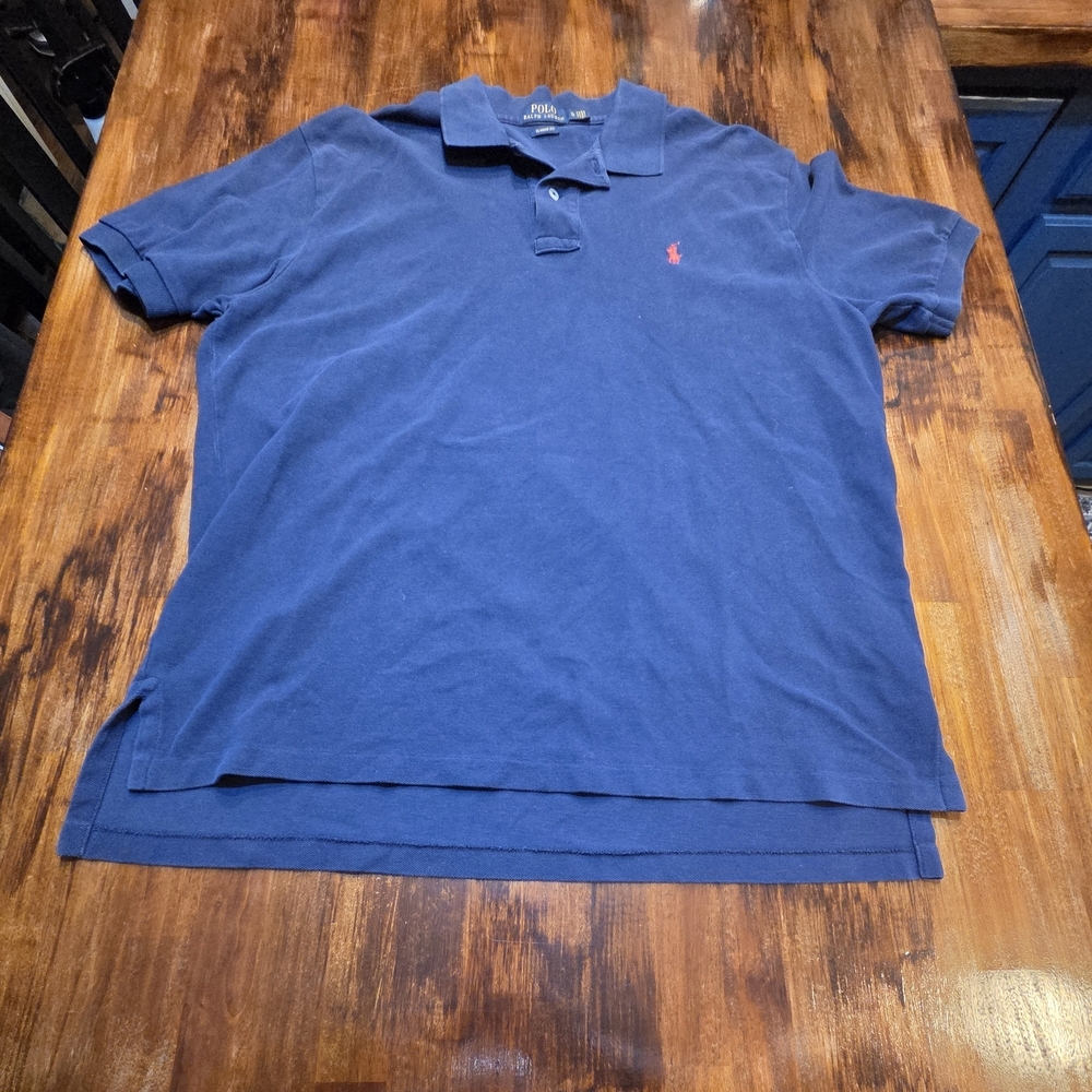 Polo by Ralph Lauren Men's Navy Blue Polo Shirt Size XL Preppy Y2k Vintage